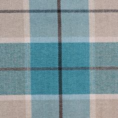 a blue and brown plaid fabric