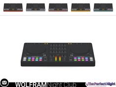 an image of a dj controller with four different colors on the front and back sides