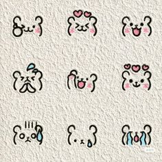 some cute little stickers that are on the side of a paper wall with pink hearts