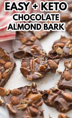 easy and keto chocolate almond bark