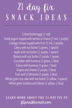 21 Day Fix Easy SNACK ideas 21 Day Fix Meal Plan For Beginners, 21 Day Fix Snack Ideas, Easy Snack Ideas, Fixate Recipes