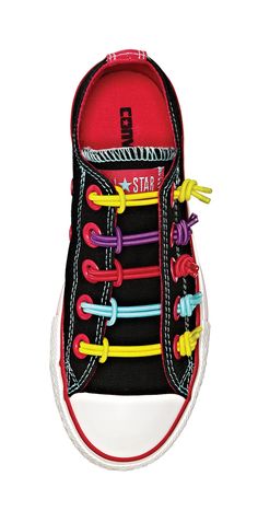 cute, comfy and colorful—everything a girl wants! -- Converse bungee knot sneaker Kids Shoes Girls, Shoe Lacing Techniques, Ways To Lace Shoes, Shoes For School, Painted Sneakers, Winter Typ, Elastic Shoe Laces, Star Shoes