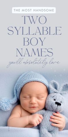 The cutest two syllable boy names - whether you love more rare baby names or modern baby names, these 2 syllable boy names are *exactly* on trend but many are still timeless! (SAVE to your baby boy names / boy name ideas board to come back to!)