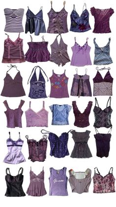 Pretty Outfits Purple, Y2k Fashion Tops, Y2k Fashion Purple, Halter Strap Top, Purple Inspired Outfits, 2000s Fashion Purple, Where To Buy 2000s Clothes, Purple Top Outfit Ideas, 2000s Fashion Tops