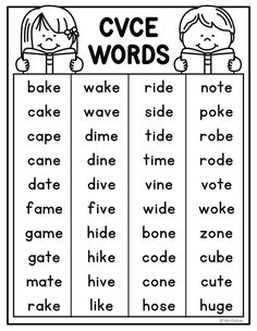 cvce words worksheet with two children