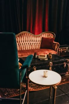 a living room filled with furniture and a coffee table