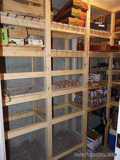 the pantry is stocked with lots of food