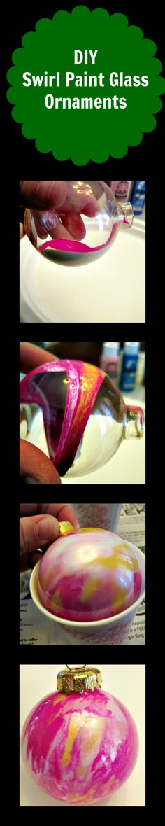 how to make an easy diy swirl paint glass ornament for your home