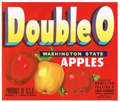 a package of double o apples on a red background