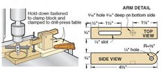 the diagram shows how to use a router for drilling holes in wood and metal