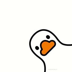 a white duck with an orange heart in its beak and the words i love you written on it