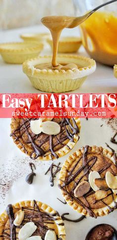 easy tarts with chocolate drizzled on top and peanut butter in the middle