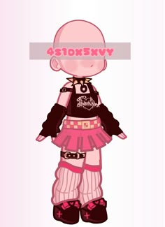 a pink and black cartoon character holding a sign with the word's name on it