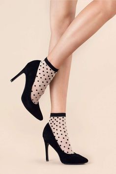 FiORE Cute Socks 20 Denier - Naughty Knickers Fishnet Ankle Socks, Ankle High Socks, Girls Ankle Socks, Bobby Socks, Polka Dot Socks, Heart Socks, Beautiful High Heels, Lace Socks, Lovely Legs