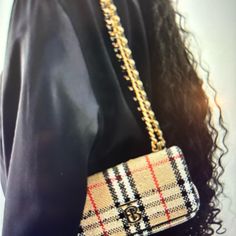 A Softly Structured Runway Bag Crafted From An Italian-Woven Cotton And Wool Blend Boucl Highlighted With Our Vintage Check. The Style Is Punctuated With A Polished Chain Strap And The Thomas Burberry Monogram. Burberry "Lola" Shoulder Bag In Vintage Check Boucle Cotton, Wool, Nylon, And Leather Features Thomas Burberry Logo On Front Sliding Polished Chain Shoulder Strap; Wear It On The Shoulder Or Style It As A Crossbody Bag Flap Top With Magnetic Closure Interior, One Slip Pocket 17 X 3.5 X 10 Burberry Lola Bag, Cross Over Bag, Burberry Monogram, Thomas Burberry, Burberry Logo, Fashion 2024, Cotton Wool, Bags Designer Fashion, Woven Cotton