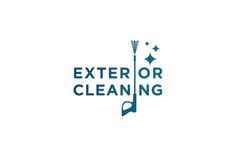 the logo for an expert cleaning company, with a broom and stars on it's side