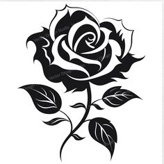 a black and white rose tattoo design