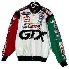 John Force Autograph Power Drag Racing Series Bomber Style Jacket, New With Tags Attached Men’s Size Medium Embroidered Autograph On Left Chest Est Age 2005 Snap Front Closure With Extra Snap Parts In Attached Bag Brands Listed On Jacket Are High Quality Embroidered Designs Embroidered Branding: Mac Tools, Castrol, Gtx, Nhrs Power Drag Racing Series, Aaa Automobile Club Southern California, Ford Racing, Ma Motorsports Authentics, Gidding & Lewis, Fram Autolite, Brand Source, Main Gate, Good Year Dodgers Jacket, Red Black Style, Types Of Jackets, Car Coat, Ford Racing, Work Jackets, Vintage Jacket, Drag Racing