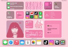 an image of a pink website page with icons