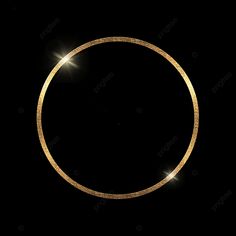 a gold circle frame on a black background with sparkles in the middle and an empty space for text