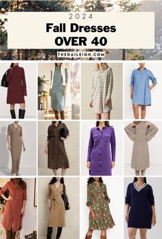 Spring and Summer Work Outfits for Women Over 50 — THE DAILEIGH Dress Outfits Fall, Fall Dresses With Boots, Capsule Wardrobe Dresses, Classic Fall Style, Creating Outfits, Fall Workwear, Lifestyle Board, Mom Wardrobe