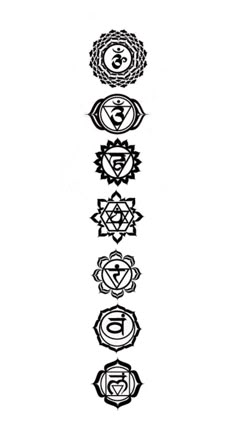 the seven chakras in black and white