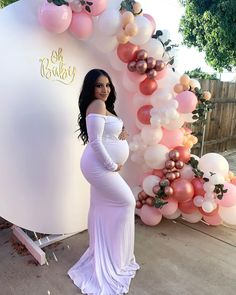 Baby Shower Outfit Ideas, Gender Reveal Outfit, Vestidos Para Baby Shower, Gender Reveal Dress, Maternity Dresses For Baby Shower, White Baby Showers, Robes D'occasion, Shower Outfits