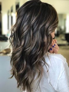 Brunette Hair Lowlights, Fall Hair 2023 Trends, Low And Highlights For Brown Hair, Brown Hair With Peekaboo Highlights, Ashy Babylights On Dark Hair, Longer Bob, Mushroom Hair, Brown Hair Shades, Dark Brunette Hair