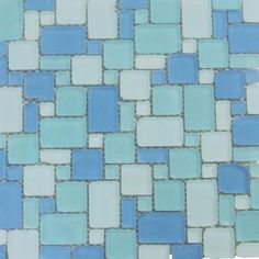 a blue and white mosaic tile pattern