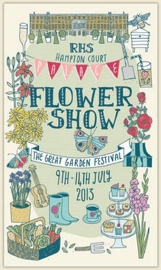 the flower show poster for this year's rhs happton court flower show