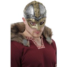 There are new lands to explore so armor up with this Battle Viking Helmet for adults. This firm foam helmet is molded and painted to look like weathered iron and bronze. The helmet covers the top of the head and the upper part of the face, although it is foam so not recommended for real combat. Shield Wall, Kiss Costume, Viking Warriors, Troll Costume, Fun Costumes, Addams Family Costumes, Batman Costumes, Great Warriors, My Little Pony Costume