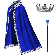 PRICES MAY VARY. 【Package】: Robe *1+Scepter*1+Crown*1(assembled from two pieces) 【Size】: One size fits most kids，Robe length:31.5in，Scepter:29.9in. The crown can be adjusted to fit most children. 【King Costume】:Your little prince will love this medieval king suit.He will rule the crowd in this amazing set.Nice costumes for King cosplay party. 【Medieval】:Polyester.Machine washable. 【Occasion】:Perfect for Birthday party, King Prince cosplay, Halloween, Christmas,Carnival parade, UN Day event, Camp King Costume For Kids, Prince Cape, King Suit, Hercules Costume, Up Cosplay, Ghost Halloween Costume, Police Costume, King Costume