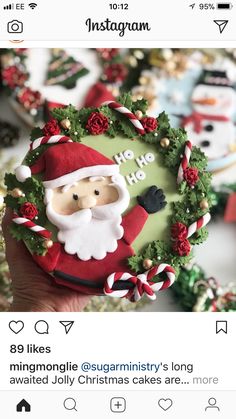 someone is holding up an ornament to show off their christmas wreaths on instagram