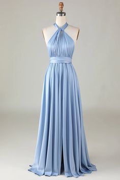 Versatile Open Back Wearing Dusty Blue Bridesmaid Dress Blue Dress Night Out, Blue Satin Bridesmaid Dress, Blue Satin Bridesmaid, Dusty Blue Bridesmaid Dress, Dusty Blue Bridesmaid, Satin Bridesmaid Dress, Lovely Partner, Dusty Blue Bridesmaid Dresses, Blue Bridesmaid Dress