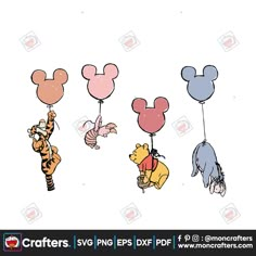 winnie the pooh and tigger balloon cliparts by monogrammatia