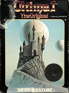 an old computer game cover with a castle on it