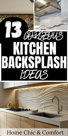 kitchen decorating ideas, kitchen backsplash ideas, backsplash with white cabinets, white kitchen backsplash ideas Backsplash Ideas With Marble Countertops, Kitchen Backsplash Ideas White Cabinets Butcher Block, Kitchen Backsplash White Countertop, Unique Back Splashback Kitchen Ideas, Interesting Backsplash Ideas, Kitchen Backsplash Ideas Brick, Back Splashback Kitchen Ideas Farmhouse, Light Backsplash Kitchen, White Kitchen Cabinets With Backsplash