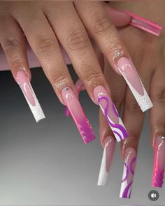 Nails Vacay, Valentines Nails French, Nail Inspo Hello Kitty, Duck Nails Short, French Tip Nails Pink, Azul Nails, Nails Sanrio, Nails Freestyle, Nails Airbrush