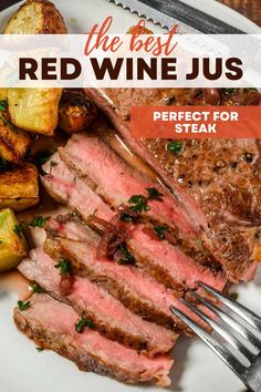 Red wine sauce topped over sliced steak. Red Wine Jus Recipe, Wine Reduction Sauce, Red Wine Jus, Red Wine Reduction Sauce, Good Steak Recipes, Reduction Sauce, Best Sauce Recipe, Easy Sauce Recipe, Easy Gravy Recipe