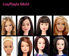 the dolls are all wearing different hair styles and make up their own hairstyles