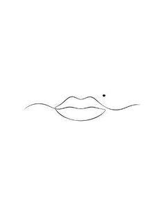 a black and white drawing of a lip