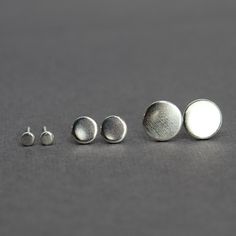 Sterling Silver Dot Stud Earrings – Kathy Bankston Everyday Stud Earrings, Everyday Earrings Studs, Jewelry Studio, Recycled Silver, Recycled Sterling Silver, Silver Studs, Jewelry Earrings Studs, Artisan Jewelry, Solid 925 Sterling Silver