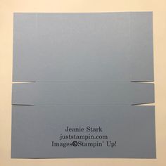 three pieces of gray paper sitting on top of each other with the words jeanie stack just stampin'up