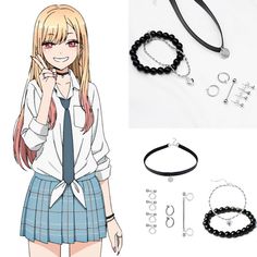 Package Includes: Earrings / Ear clips, Necklace, Neckwear, Bracelet 
 If you cannot find and like to buy the costume, wig, shoes, weapon or other accessories of this character, pls not hesitate to contact us 
 Please note that due to different screen resolution, products you receive may have a bit different as the one we show here. Dabi Earrings Clip On, Marin Kitagawa Earrings, Marin Kitagawa Eating, Marin Kitagawa Banner Gif, Marin Kitagawa Swimsuit, My Dress Up Darling, Dress Up Darling, Marin Kitagawa, Ear Clips