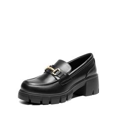 PRICES MAY VARY. Versatile Loafers: These women’s chunky loafers are a fashionable staple that can be paired with jeans, skirts, dresses, or tailored pants for any casual or semi-casual occasion. Fashionable Touch: Designed with a soft PU upper that is smooth to the touch, these women’s loafers feature a lug outsole and a striking horse-bit accent that adds a cool and edgy touch to your look. Padded Collar: A padded heel collar prevents any chafing and irritation when wearing these loafers for l Office Fits, France Outfits, Leather Loafers Women, Chunky Loafers, Semi Casual, Black Leather Loafers, Horse Bits, Chunky Platform, Tailored Pants