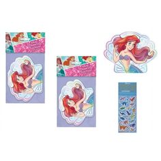 the little mermaid stickers are on display