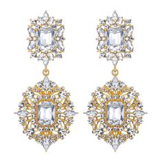 PRICES MAY VARY. ❤️【FASHION DESIGN】: These Bridal Rhinestone Chandelier Earrings made of Sparkling Rhinestone Crystal, premium craft with a good cut, the color is stunning and multi-faceted, gorgeous and allow you look outstanding in the crowd. ❤️【NICKEL FREE】: Length: 8.2cm(3.2"), Width: 3.8cm(1.5"), Each Earring Weight: 18g. ❤️【PERFECT GIFT】: These Wedding Art Deco Earrings are the perfect statement pair for day and night wear, will make you charmer and elegant, beautiful, and attractive. It's Gatsby Chandelier, Wedding Art Deco, Dangle Earrings Wedding, Gold Chandelier Earrings, Crystal Chandelier Earrings, Deco Vintage, Jewelry Fashion Trends, Art Deco Wedding, Rhinestone Bridal