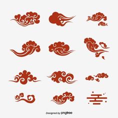 Document Design, Cloud Design, Cloud Vector, Documents Design, Japanese Tattoo Art, Japanese Graphic Design, Japanese Flowers