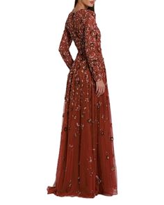 This embellished gown is a stunning blend of elegance and glamour. Featuring a high neckline, long sleeves, and allover embellishments, it's perfect for evening affairs and black-tie events. Approx. 60" from top of shoulder to bottom hem Concealed back zipper High neckline Long sleeve Lined Bride And Mom, Fall Formal Dresses, Snape And Draco, Mom Of Bride, Mog Dresses, Beaded Formal Dress, Mother Of The Bride Gown, Bride Gown, Fancy Clothes