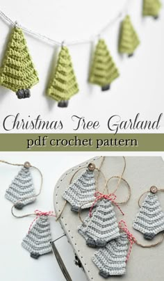 crochet christmas tree garland free pattern